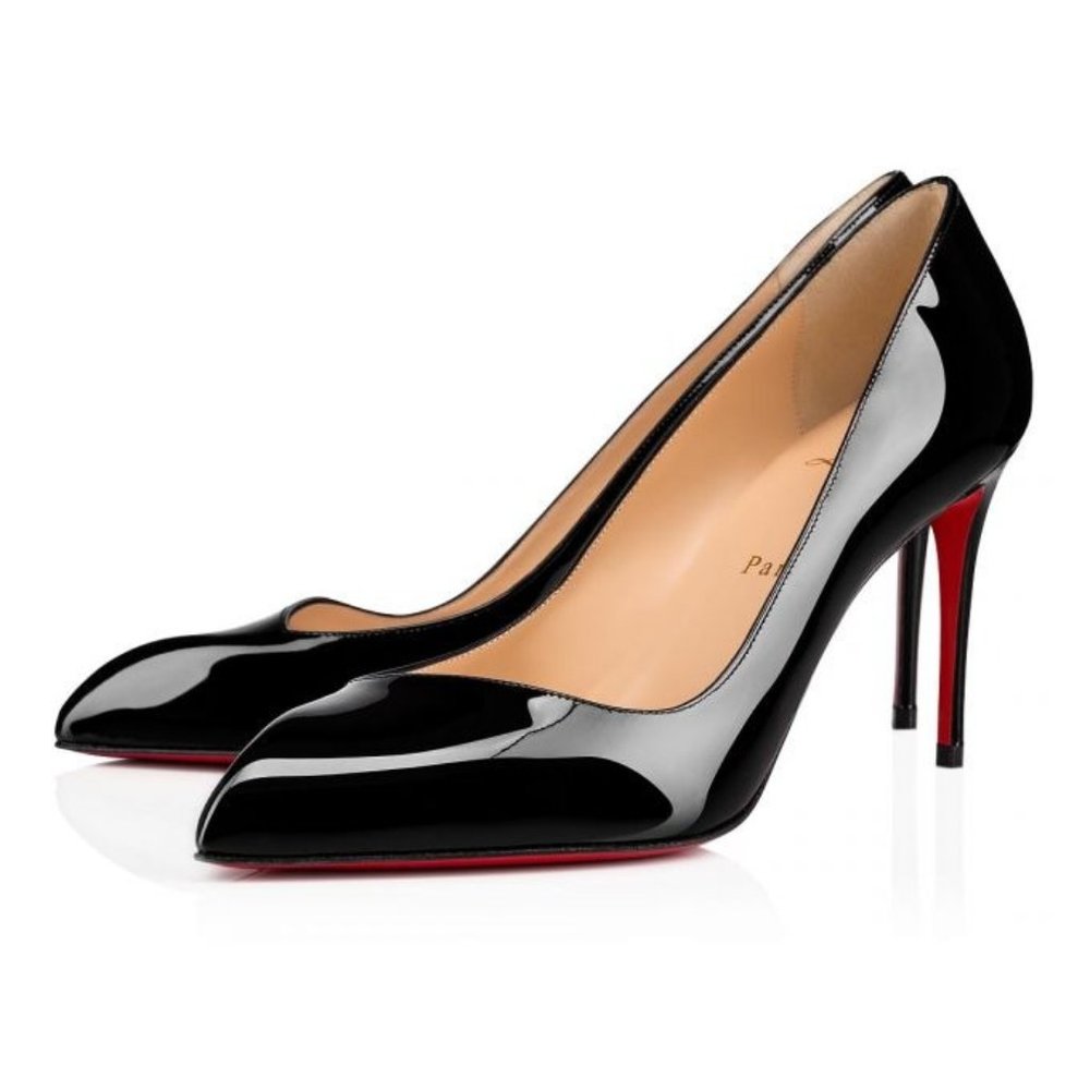 Christian Louboutin Corneille Black Patented Heels - NEW